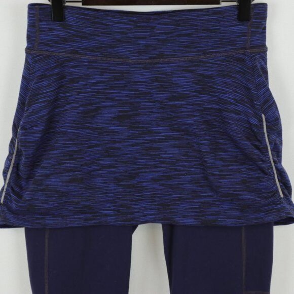 Athleta Aurora Contender 2 in 1 Women's Small Purple Skirted Athletic Leggings - Picture 3 of 10